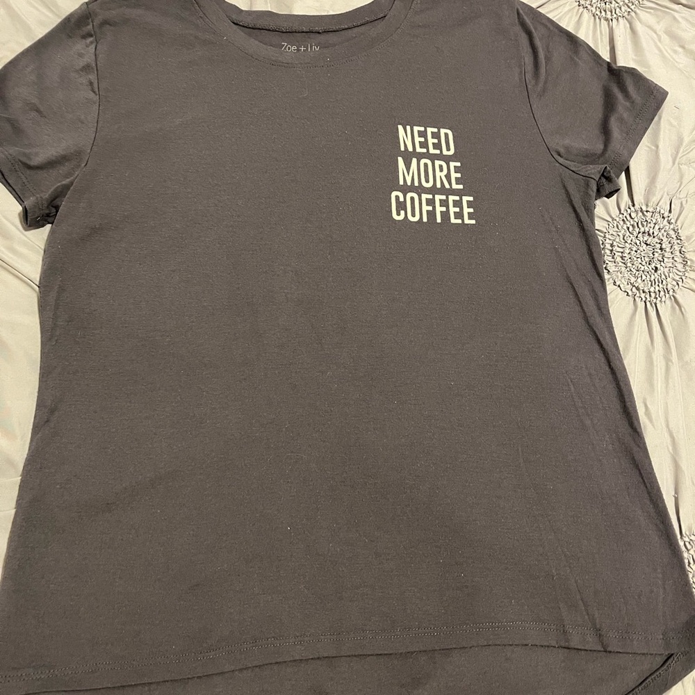 Zoe + Liv Gray Relaxed Short Sleeve Tee